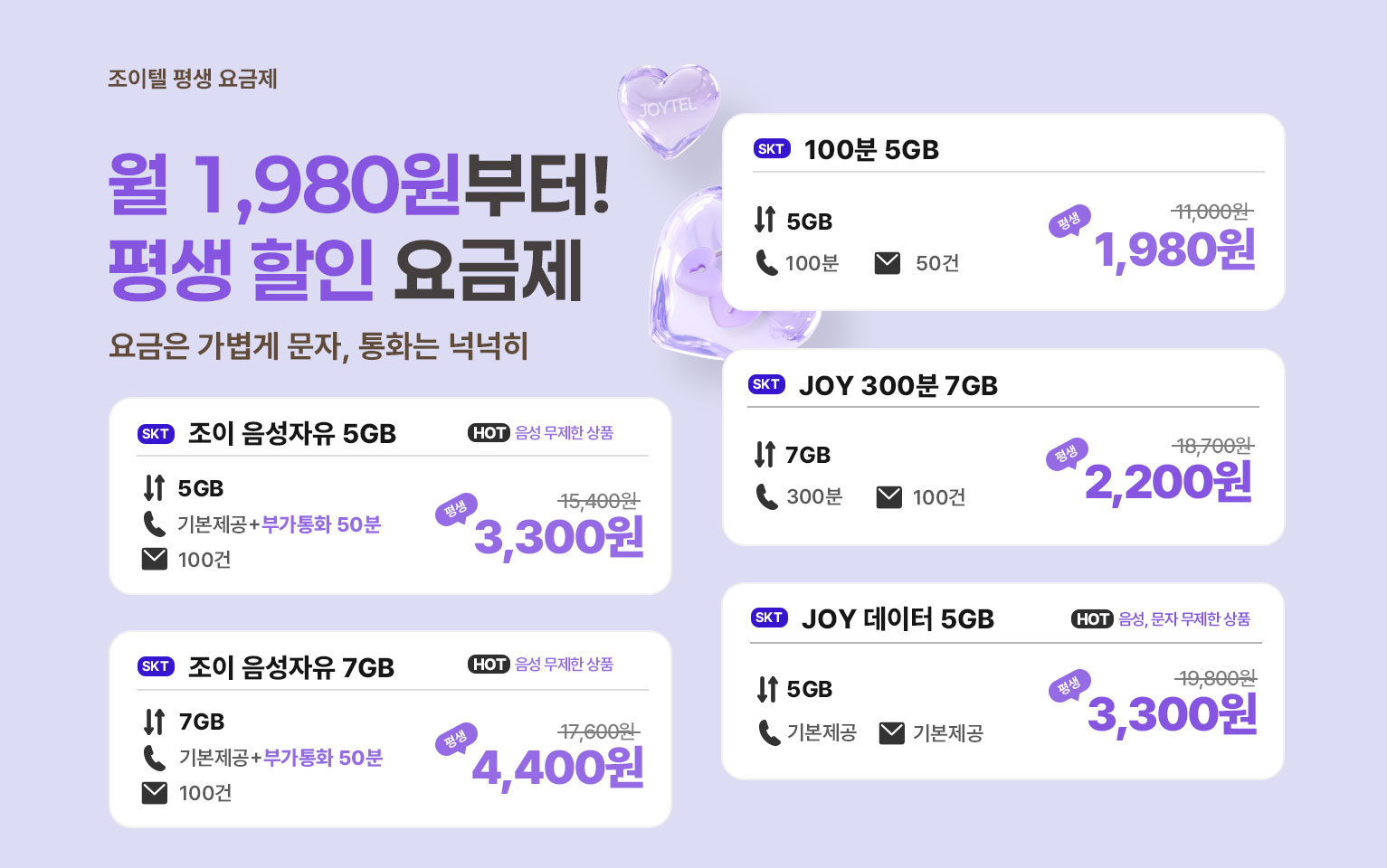 11월 평생 요금제(1980원)