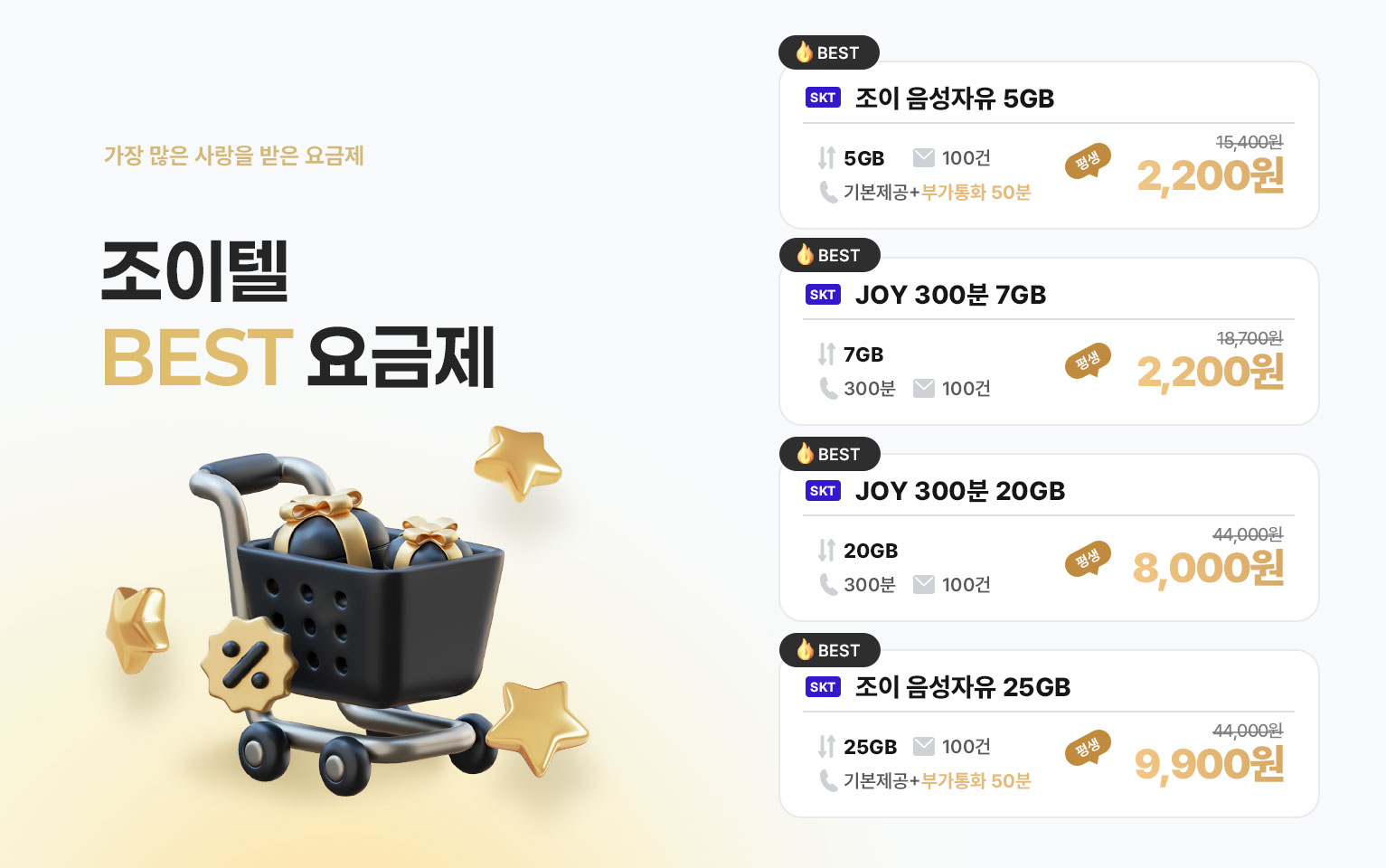 4월 조이텔 BEST 요금제2